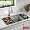 27” Workstation Kitchen Sink Undermount 16 Gauge Stainless Steel Single Bowl with WorkFlow™ Ledge and Accessories